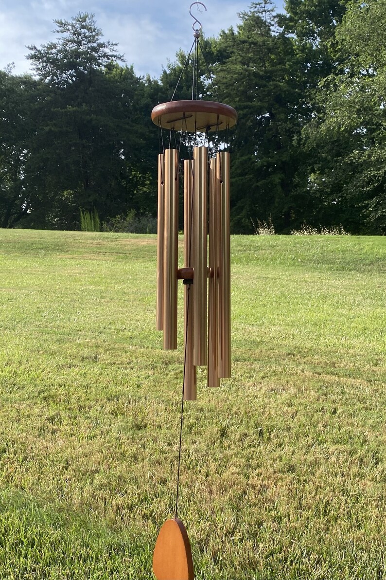 Sunshine Wind Chime, 33 Inch Harmonic Deep Tone Golden and Black Wind Chime, The Beautiful Wind Chime Can Create a Spirit Sound for Backyard