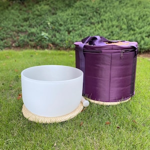 432Hz Crystal Singing Bowl: 14 Inch C Note, Root Chakra, Frosted