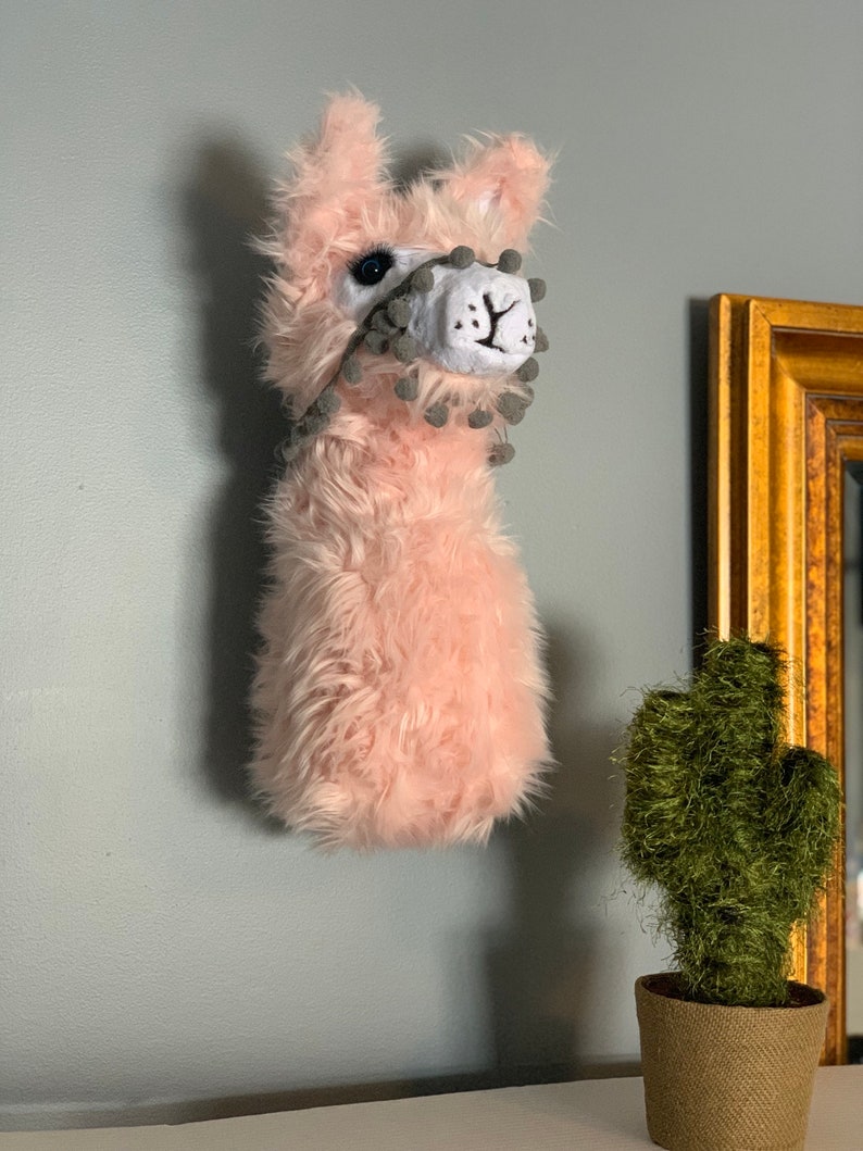 Llama Decor Llama Wall Mount Fauxidermy Paper Mache Etsy