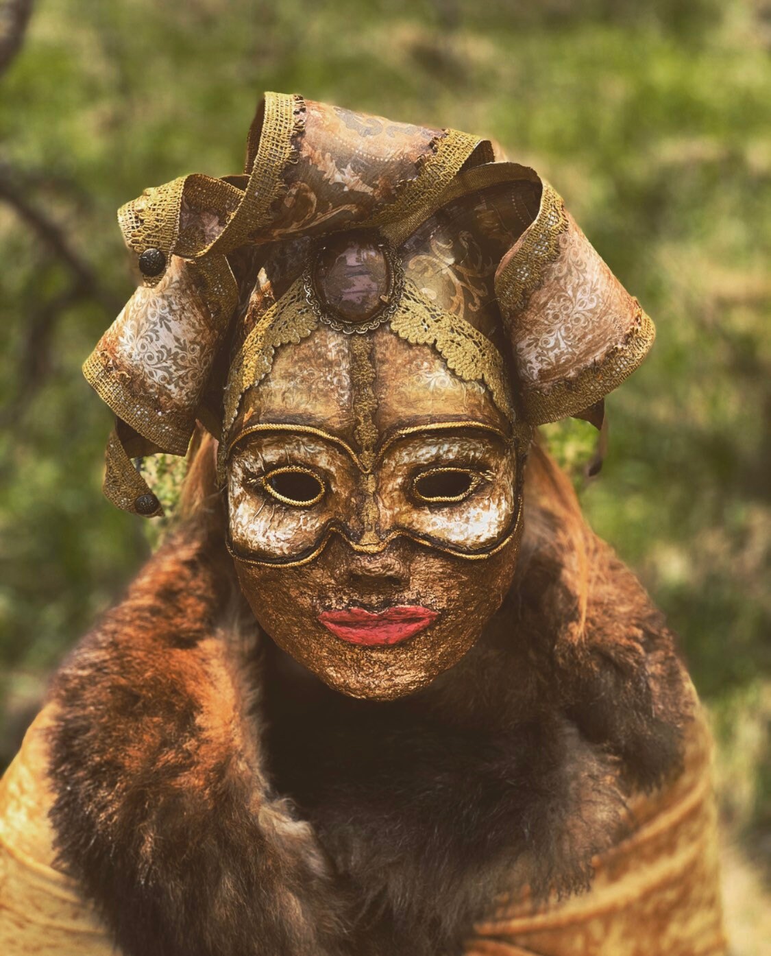 Gold Face Mask Renaissance Mask Renfest Mask Costume Mask Etsy