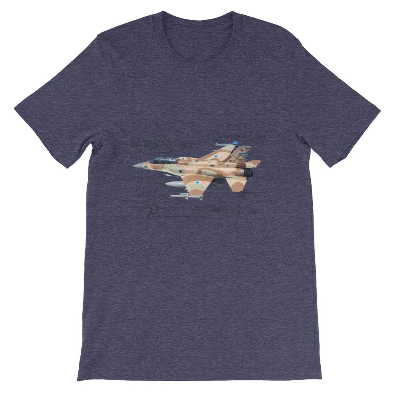 IAF F-16 Blueprint II T-shirt - Etsy