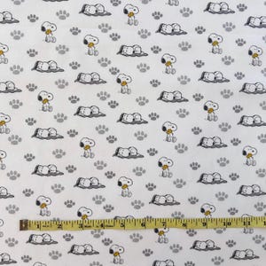 Peanuts Snoopy Paws - 100% Cotton Fabric by Springs Creative - Yard, 1/2 Yard, Fat Quarter - FREE SHIPPING