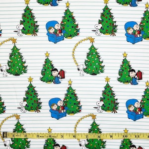 Peanuts Christmas Magic - 100% Cotton Fabric - Yard, 1/2 Yard, Fat Quarter - FREE SHIPPING