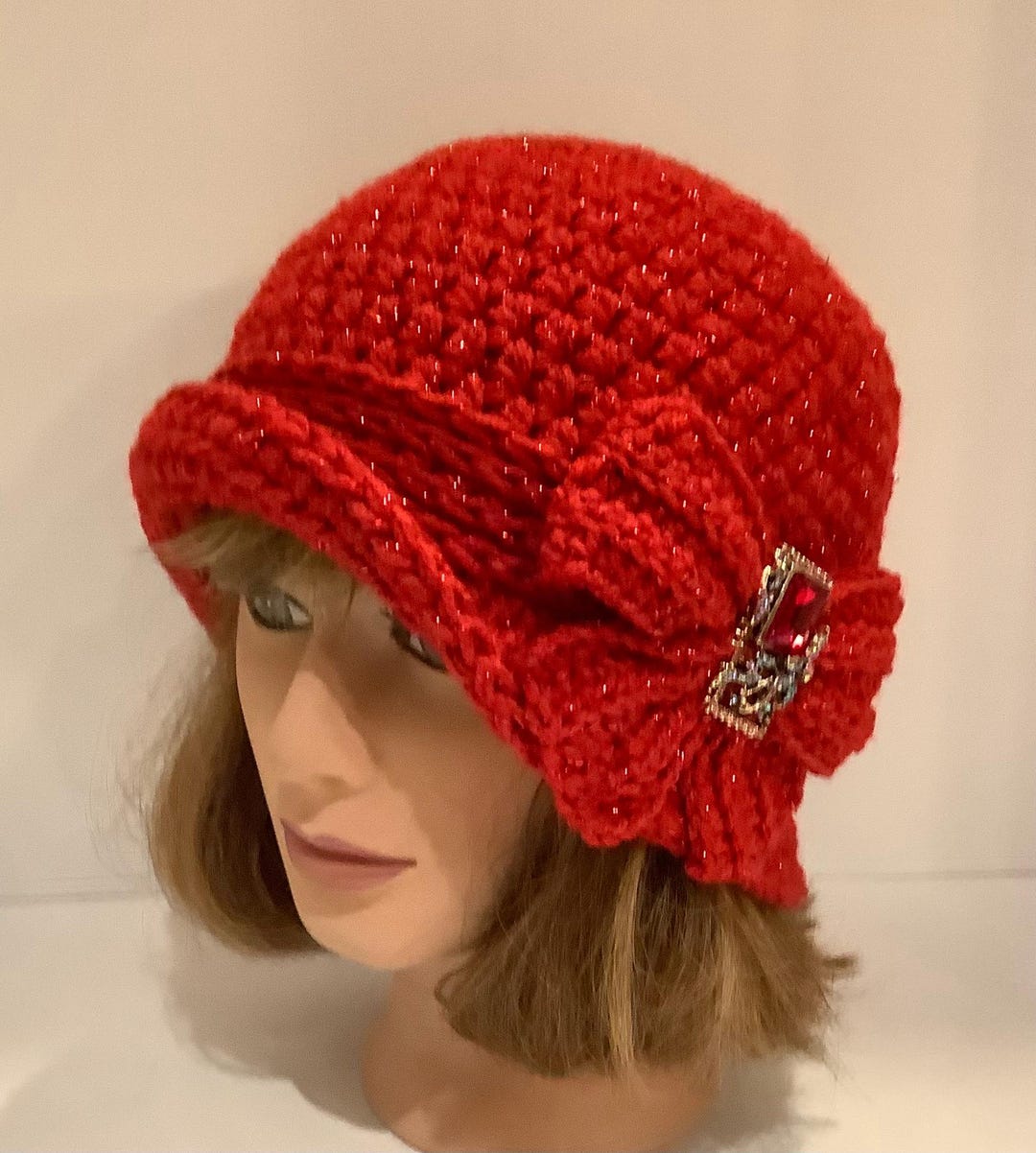 Red Flapper Hat Sparkling Red Downton Abbey/flapper Style/ Vintage Inspired Hat - Etsy