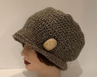 Marbled Brown Classic Slouchy Hat/Beanie