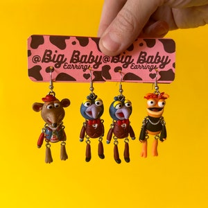 Big Baby’s CUSTOM Dancing Muppet Earrings - One Pair— Any Muppets or Characters (PREORDER)