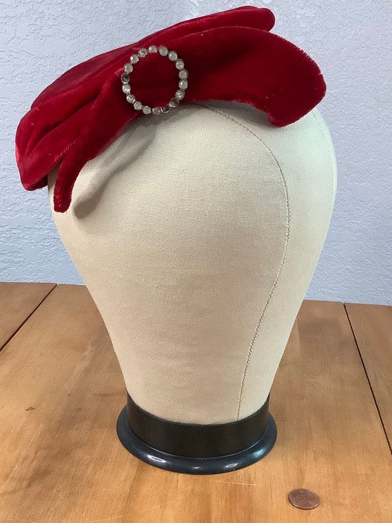 Vintage Red Velvet Hat