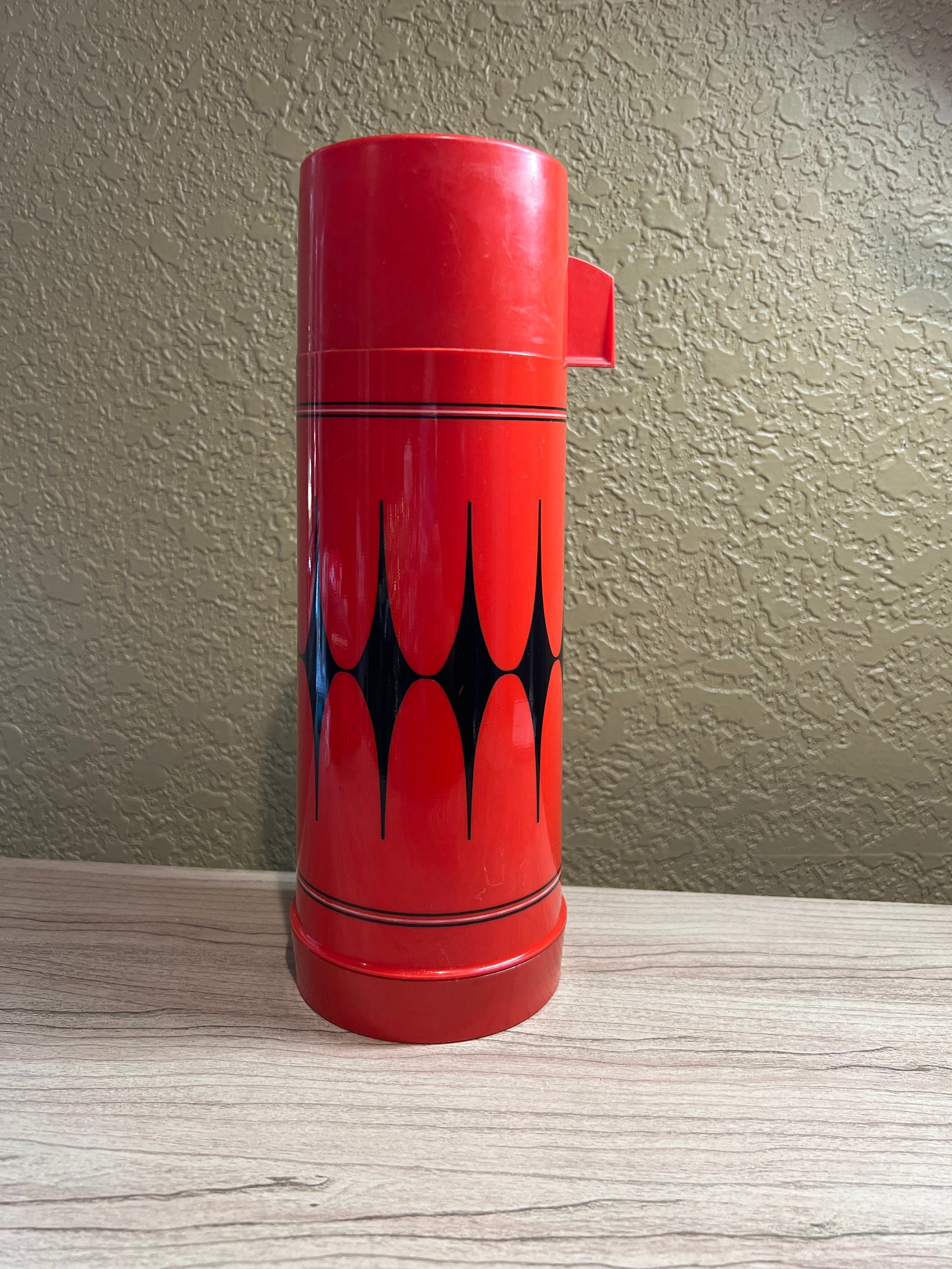 Vintage Aladdin Small Thermos Blue Red Brown Soup Thermos 3 