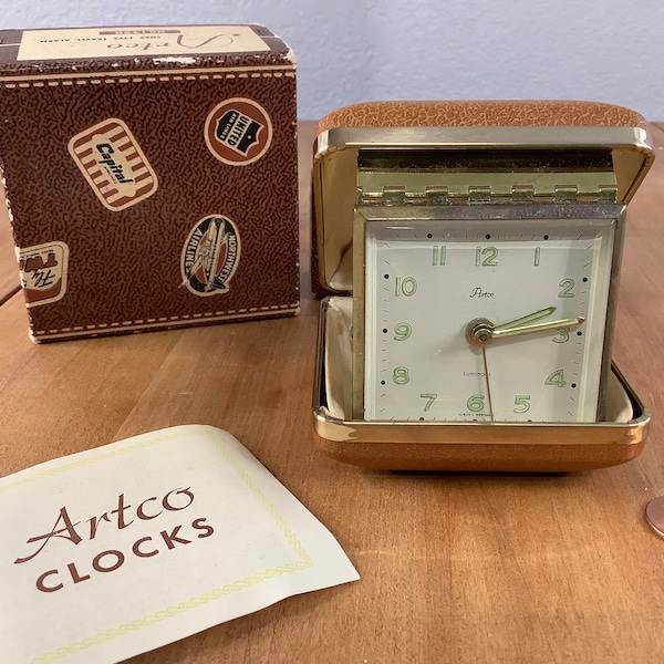 Artco Snap Type Travel Alarm Clock No. 1420