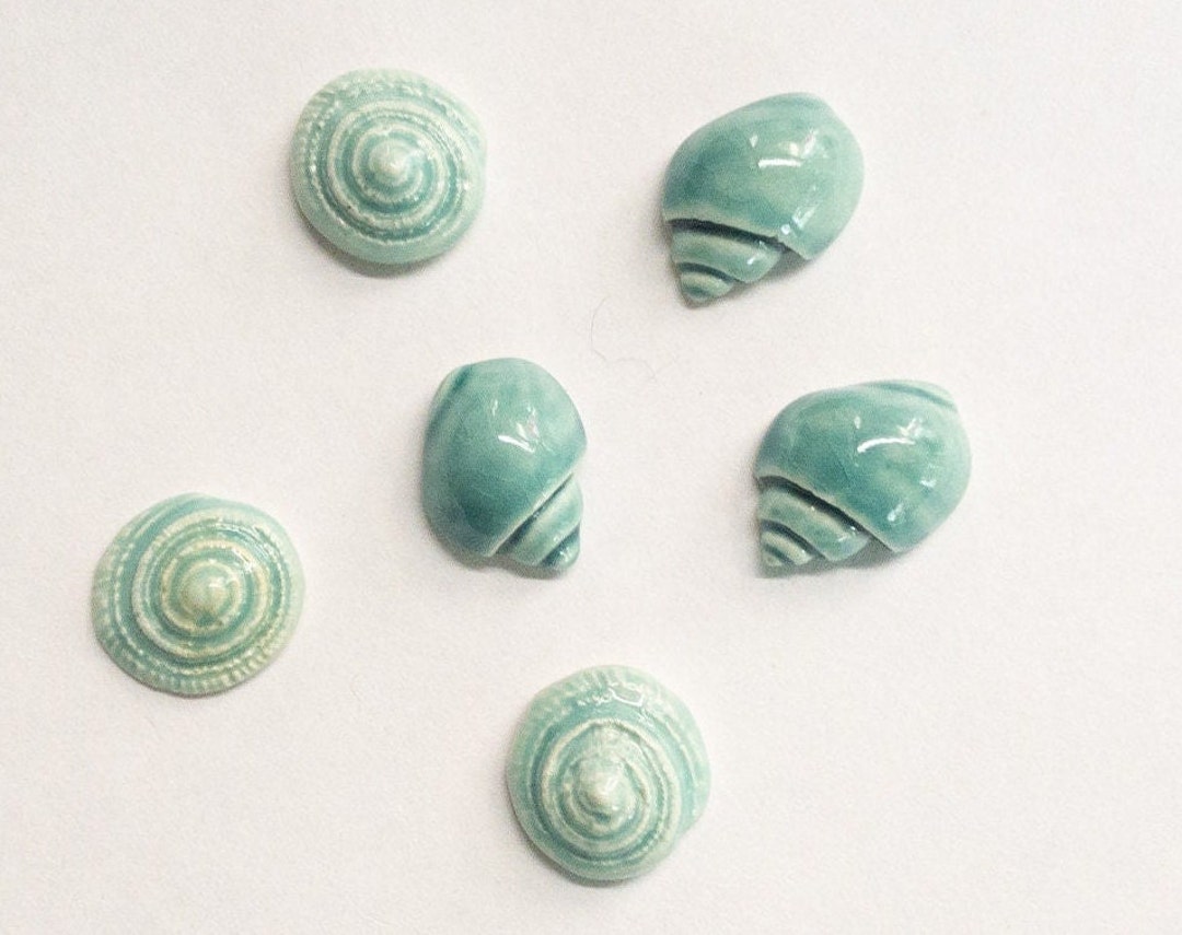Turquoise Teal Ceramic Mosaic Shells Beach Tiles for Crafts Mural ...