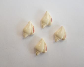 White Ceramic Mosaic Shells Beach Tiles for Crafts Mural Backsplash