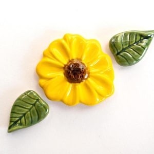 Ceramic Sunflower Leaves Tile for Mosaic Mural Backsplash Crafts