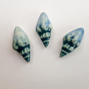 Blue Teal Ceramic Mosaic Shells Beach Tiles for Crafts Mural Backsplash