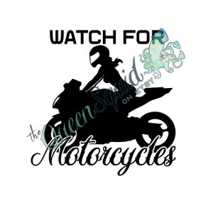 Watch for Motorcycles Girl Biker Street Bike Decal Sticker Series 2