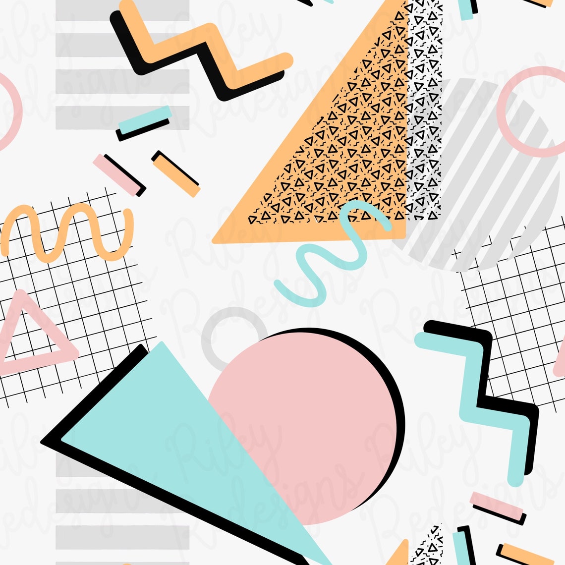 Retro 80s/90s Confetti Pattern repeating & Seamless Etsy