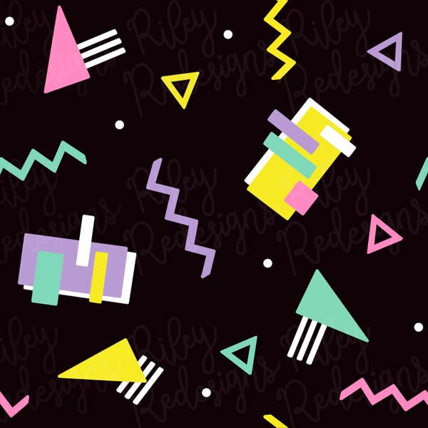 Retro 80's Confetti Pattern (repeating & seamless)