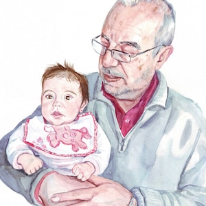 Custom portrait from photo, hand painted portrait, Father's Day gift