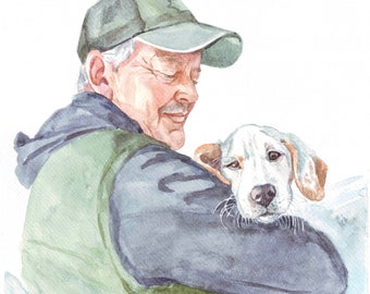 Hand Painted Watercolor Pet Portrait: Custom Dog Owner Gift