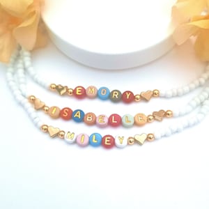 Child Name Necklace Color beads necklace gift for toddler girl jewelry for birthday Christmas gift letter bead necklace Kids name necklace