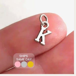 Silver Initial Charm Tiny Initial Jewelry Charms, Mini Letter Charms, Small Bracelet Charms, Necklace Charms, Super Tiny Charms DIY Jewelry