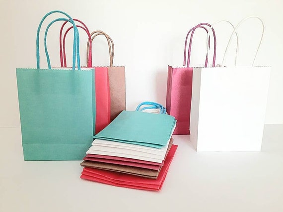 Gift Bags With Handles 4 X 5.25 X 2 Inches 10 Mini Paper Craft