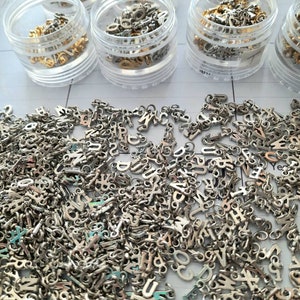 20 Bulk Jewelry Letters Alphabet Charms Bar Letter Tiny Initial Charms for Bracelets Earrings Dainty Letters for Necklaces Nail Art Charms