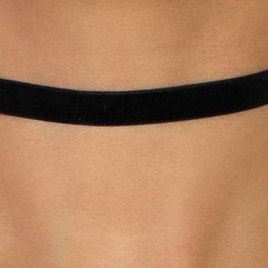 Collar Choker For Women, Black Velvet Choker Necklace, Thin Black Velvet Choker, Dainty Black Choker image 6