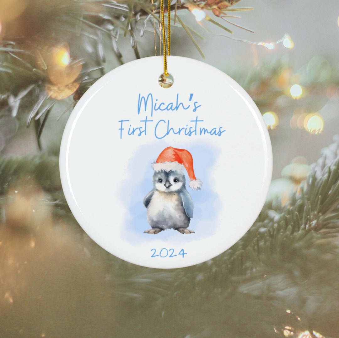 Baby's First Christmas Ornament 2024 Personalized Baby Boy Name
