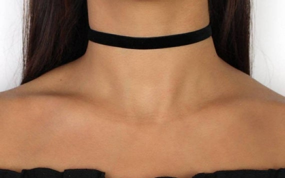 Stackable Creations STAcKABLE cREATIONS Wide Velvet Thick Black choker  Necklace for Women girls, 90s Ribbon Neck collar