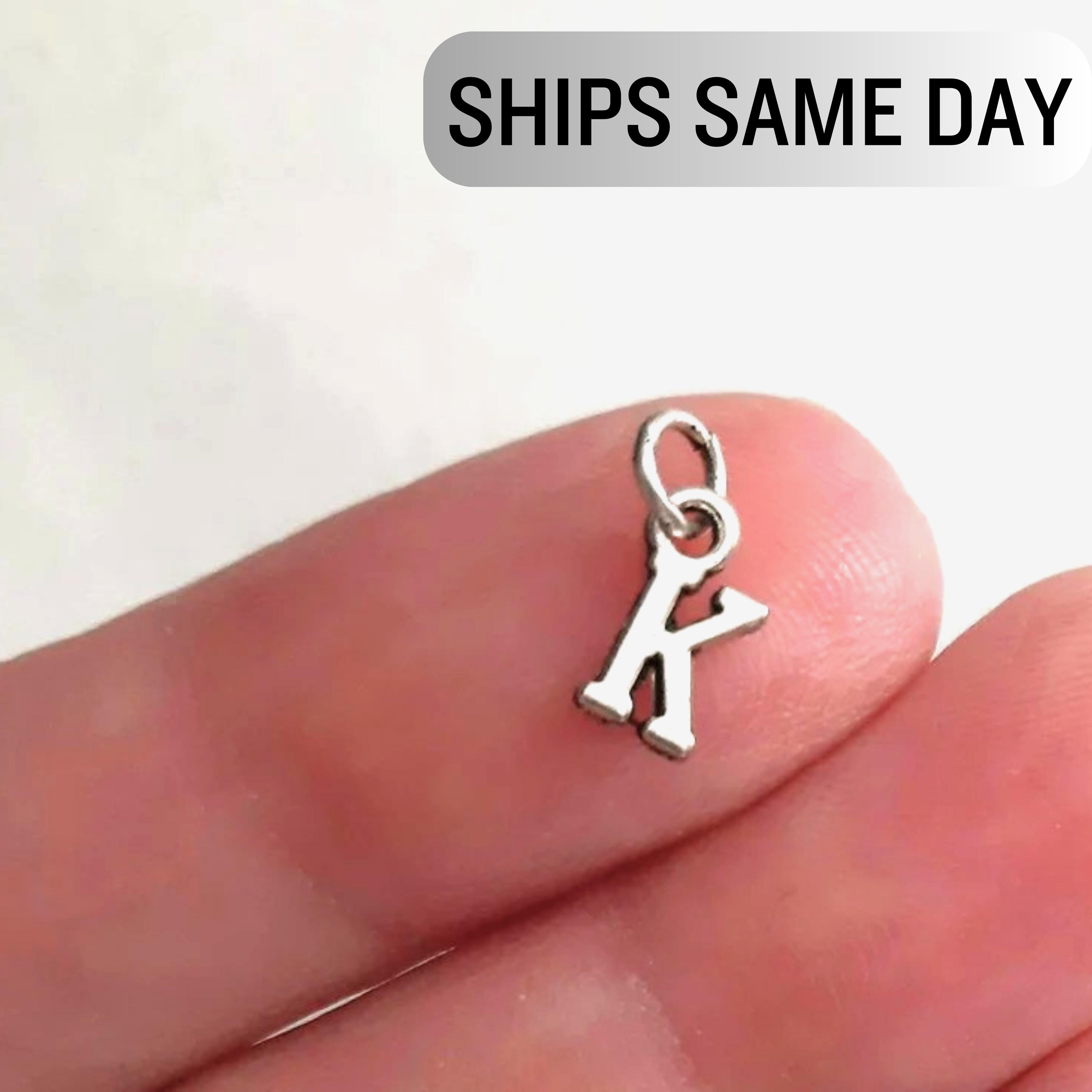 Tiny Personalized Silver Initial Jewelry Charms, Mini Letter Charms, Small Bracelet Charms, Necklace Charms, Super Tiny Charms DIY Jewelry