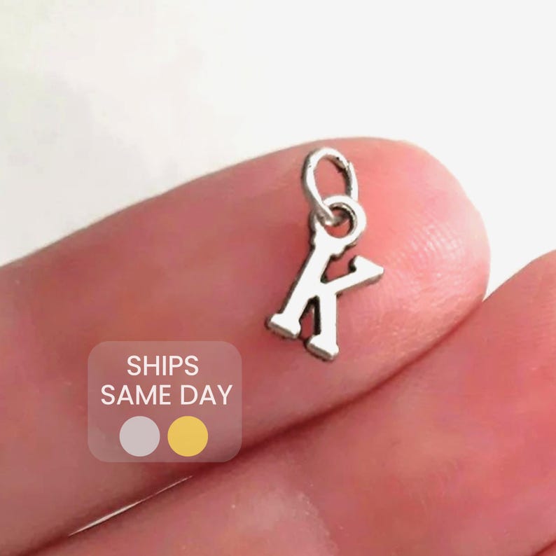 Silver Initial Charm Tiny Initial Jewelry Charms, Mini Letter Charms, Small Bracelet Charms, Necklace Charms, Super Tiny Charms DIY Jewelry image 1