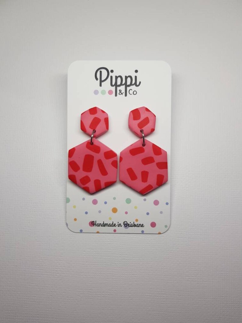 Large Dangles Pink /& Red