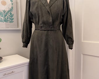 1980's Vintage (Vegan) Suede Jacket & Skirt Set