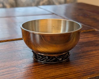 Vintage Pewter Royal Selangor Windsor Rose Footed Bowl