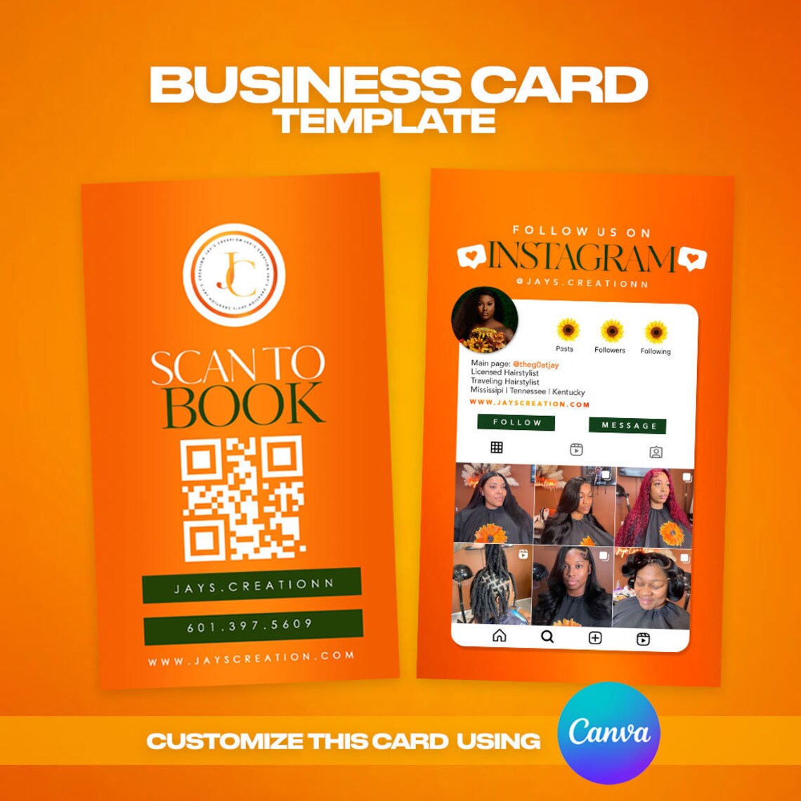 2023 Instagram Business Card, IG Business Card, DIY Canva Business Card