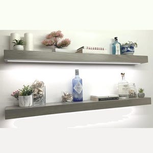 Floating Shelves with LED | Floating Shelf with Lights | Custom size floating shelves | Heavy Duty | All installation hardware included!!!