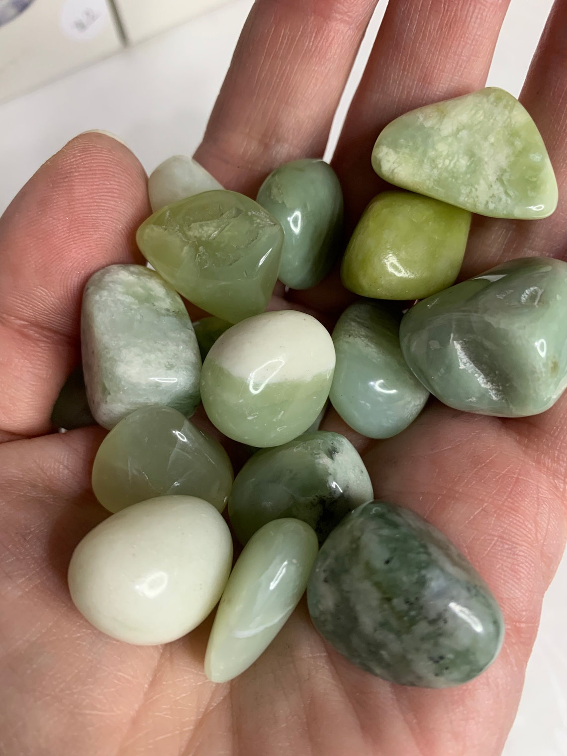Natural Jade Tumbled Stone Small 3pc Crystal Healing | Etsy