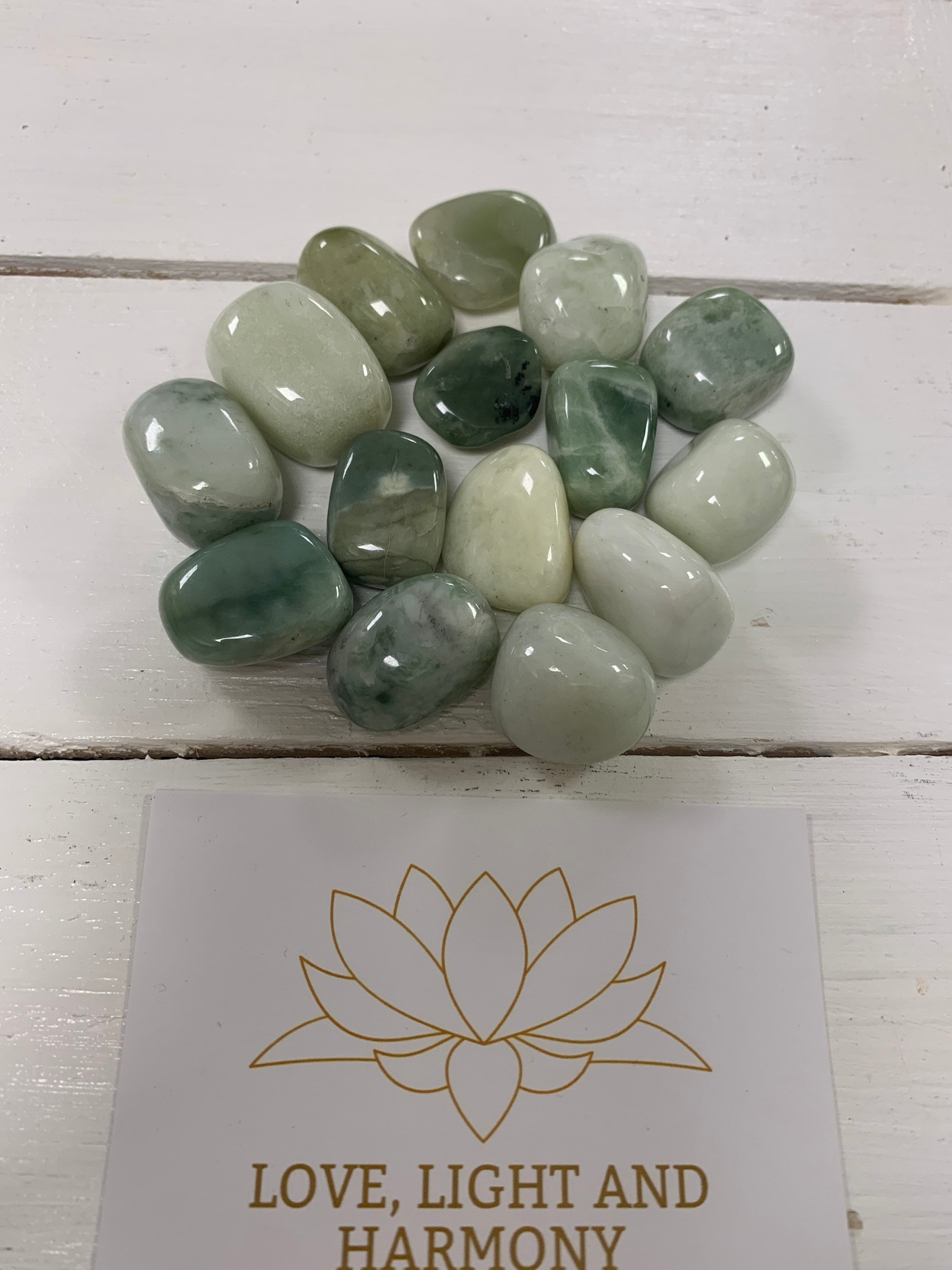 Natural New Jade Tumbled Stones x2, Crystal Healing Gemstones, Reiki …