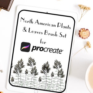 20 Procreate Plant Stamps | Procreate Plant Brush Set | Leaves and Plants Digital Art