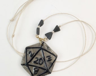 D20 Necklace - Dungeons and Dragons Inspired - Dice - Polymer Clay