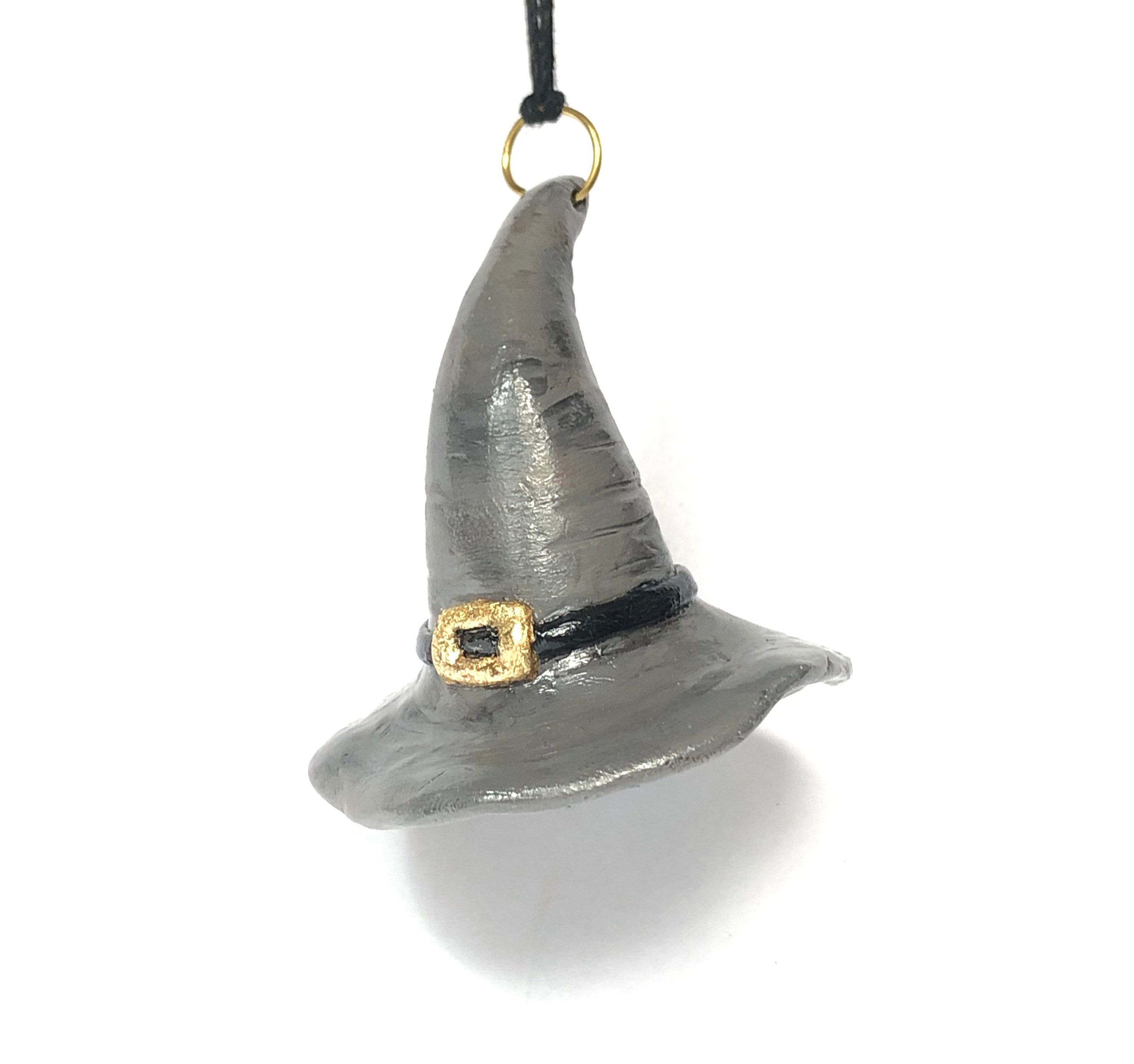 Witch Hat Sculpted Pendant With Gold Buckle - Pagan Pendant - Etsy