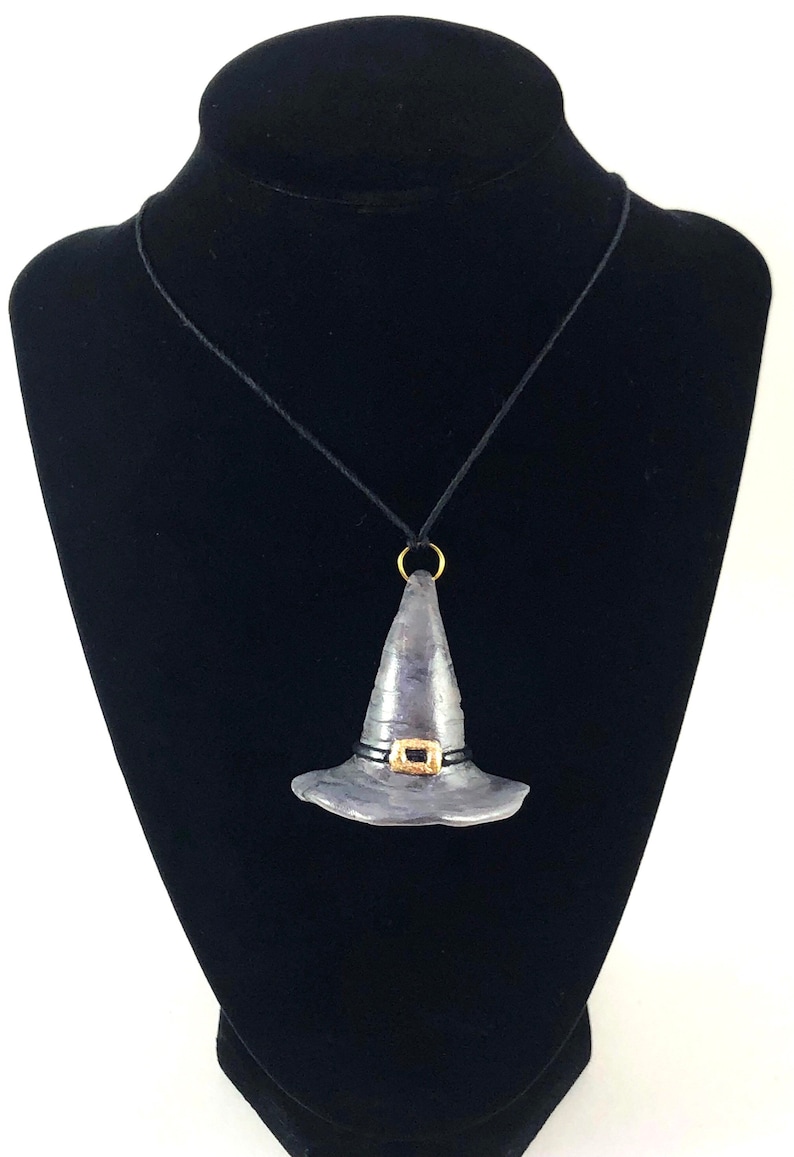 Witch Hat Sculpted Pendant With Gold Buckle - Pagan Pendant - Etsy