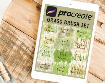 Procreate Grass Brush Set - 12 Brushes - Digital Download - Brushes for Procreate