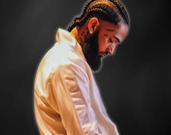 Nipsey Hussle Canvas Wall Art Print Ready to hang Portrait Art American Rapper Pop Art Wall Decor