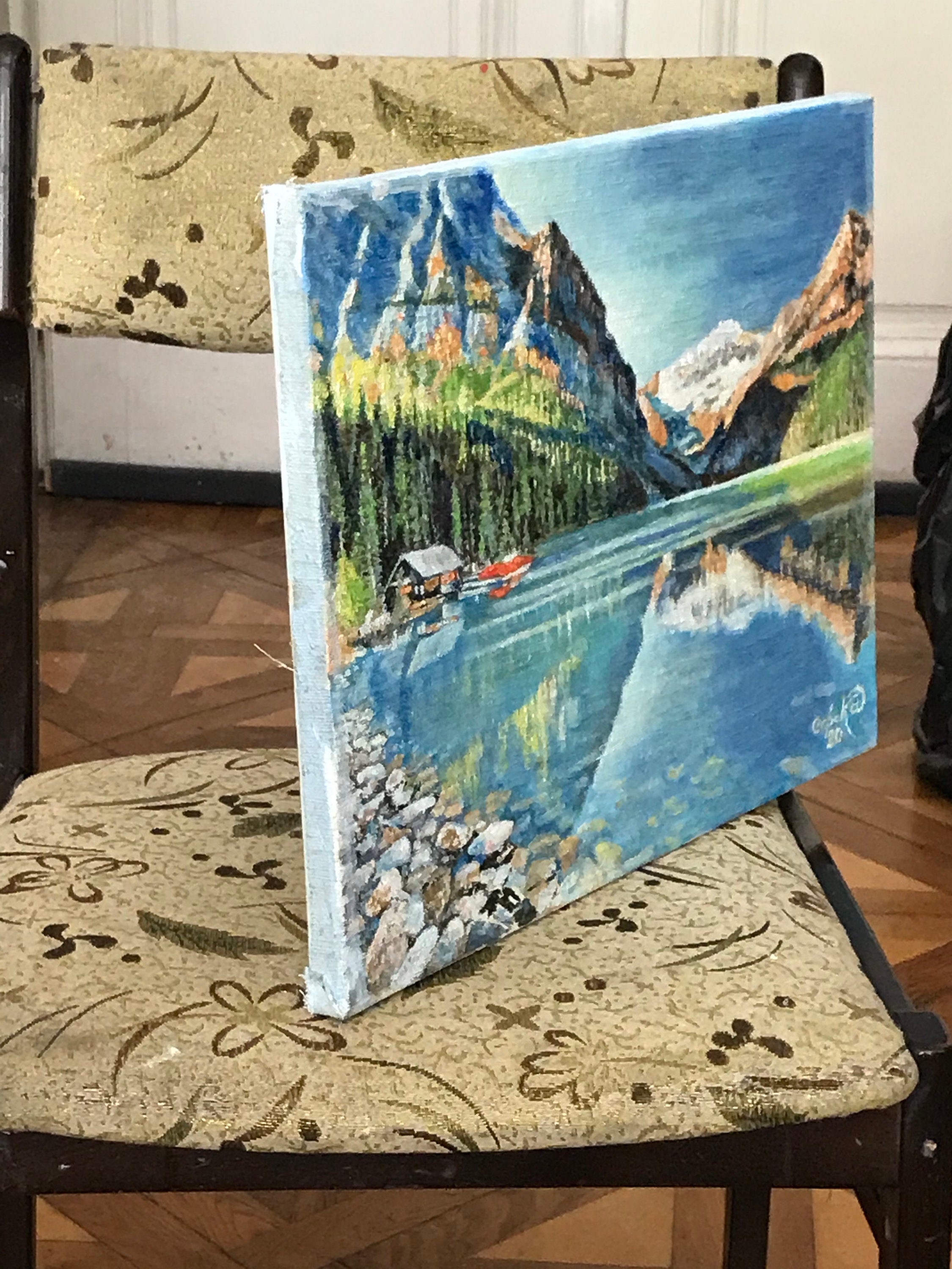 絵画　John Greco 作 LAKE Louise カナダ レイク・ルイーズ 絵画 John Greco 作 LAKE Louise カナダ レイク・ルイーズ（John