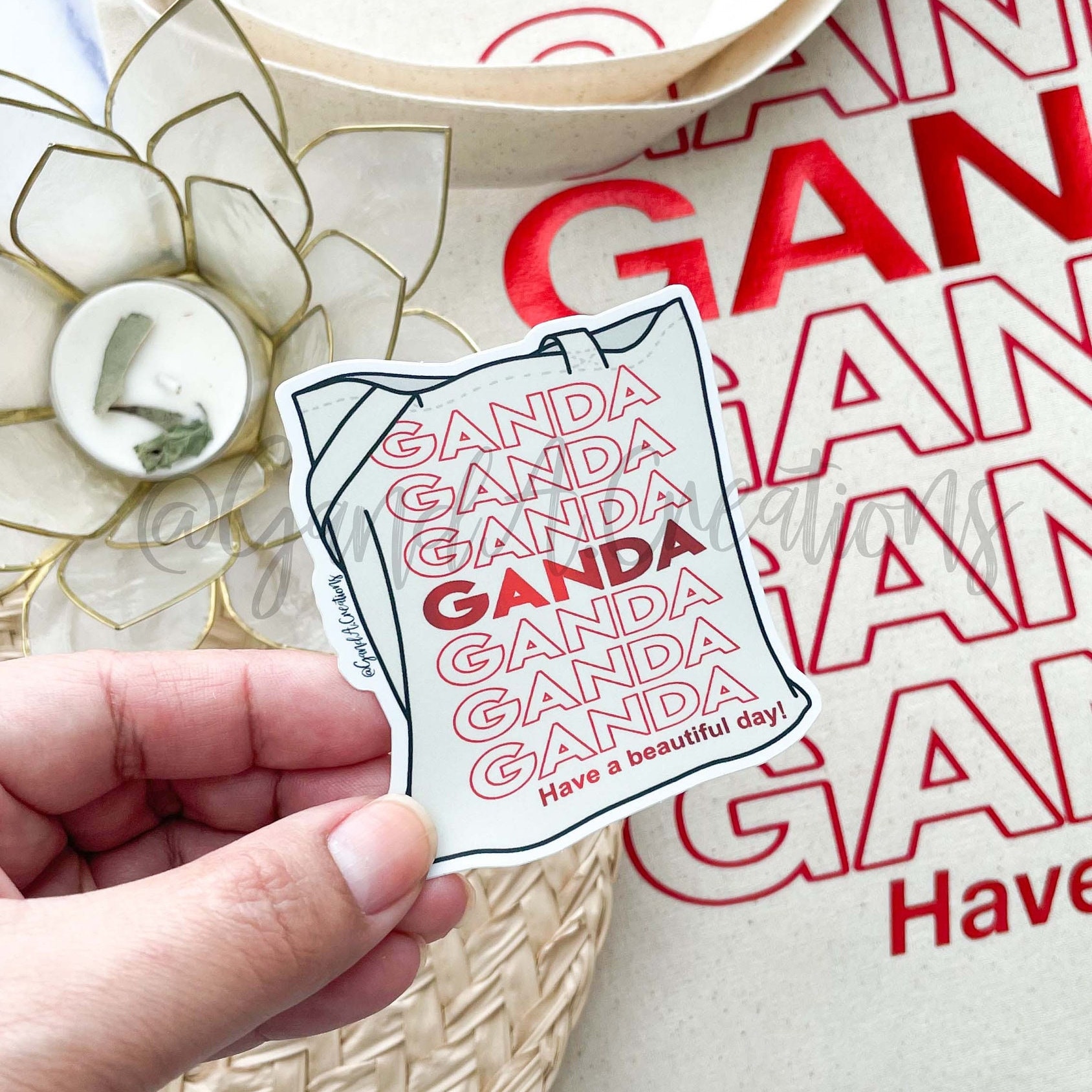 GANDA Tote Sticker - Etsy