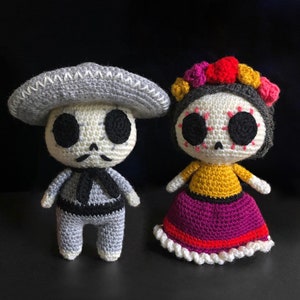 Pedro y Carmencita --- Dia de los muertos/halloween crochet PDF amigurumi pattern instructions