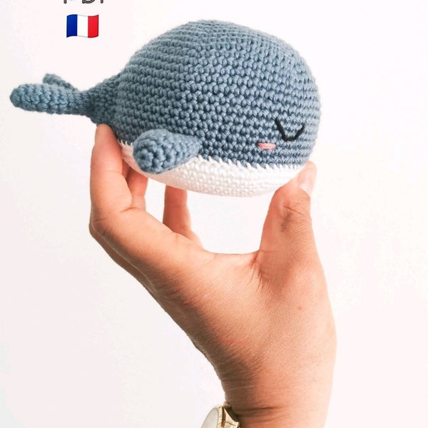 Patron Tutoriel en français amigurumi Baleine crochet en français au format PDF