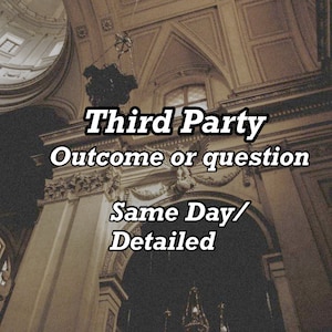 May include: An architectural interior with text that reads "Third Party", "Outcome or question", and "Same Day/Detailed". The image has a sepia tone, with ornate architectural details and a chandelier.