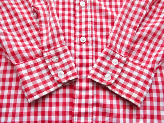 70s Vintage Levi's Mens Button Front Gingham Chec… - image 6